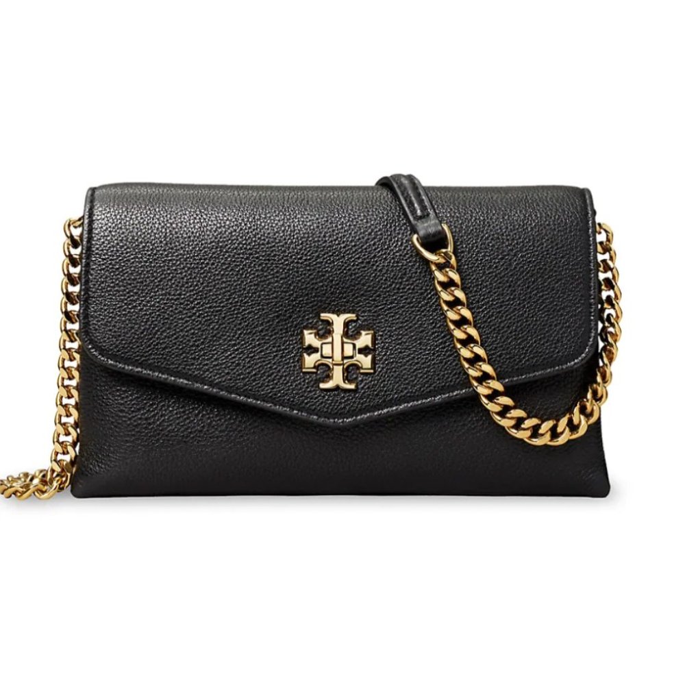 Kira Crossbody Pebbled Leather Wallet on a Chain